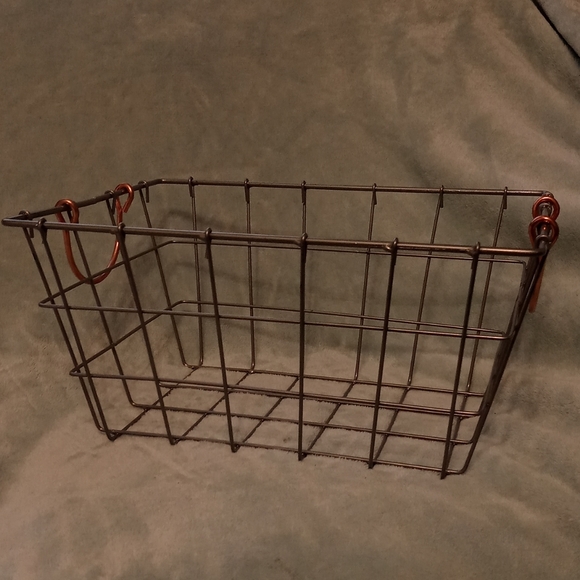 Metal Storage Basket - Farmhouse Silver & Bronze - Picture 2 of 8